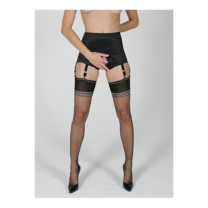 'Desiree' Crotchless panty girdle - black with 6 straps