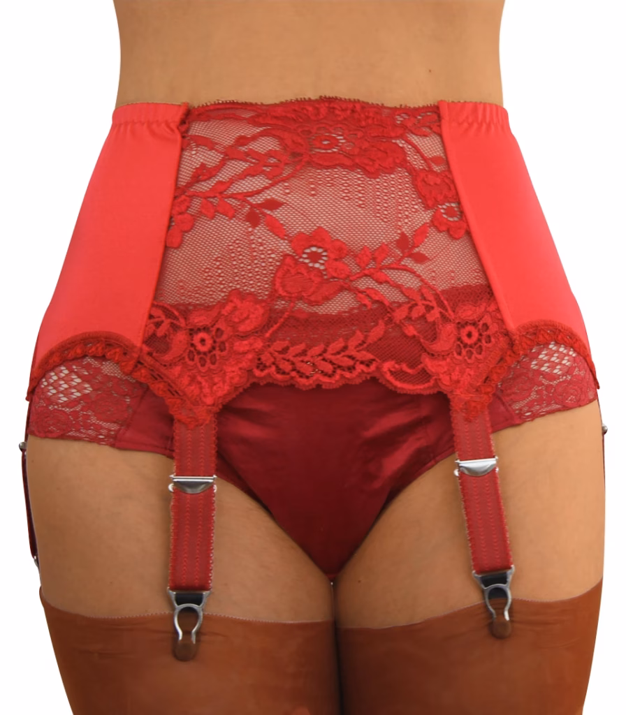 rote Strumpfhalter mit spitze sehr sexy red garter belt with lace