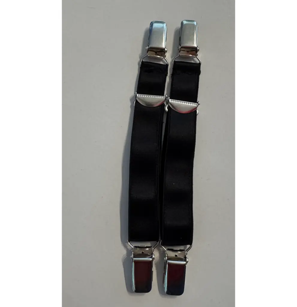 2 x Suspendely Suspender Strapsbänder 19mm breit beide Seiten mit Hosenträgerclips