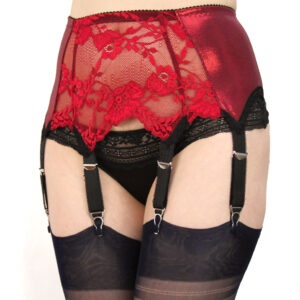 Wetlook suspender belt Shiny Sheryl - gloss and lace