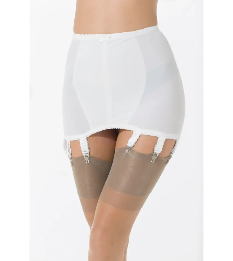 Marina - Retro weiß Miederstrumpfhalter  - 6 oder 8 Straps
