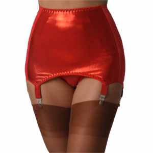 Red Shiny Mieder 6 Straps