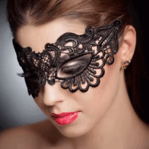 Vicky's Dessous Black Queen Lace Face Mask