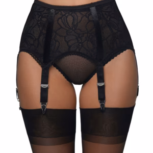 DSC08140 Schwarze Spitze Strumpfhalter 6 strap retro