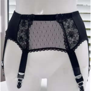 lcefront10 Superweicher Strumpfgürtel "Ellie mit 10  Trägern Schwarz. Gr. XS/S